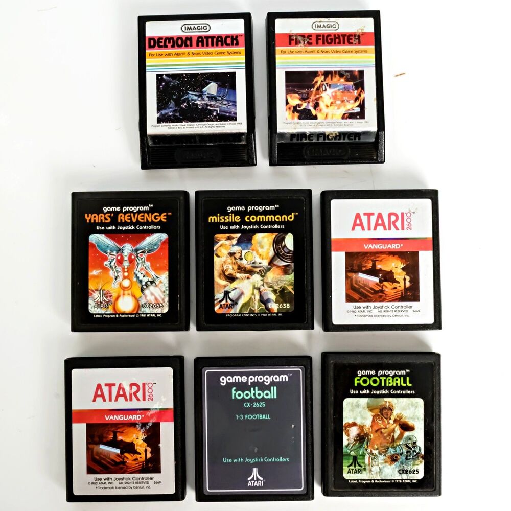 Lot of 8 Atari 2600 Video Game Cartridges, Tested & Working